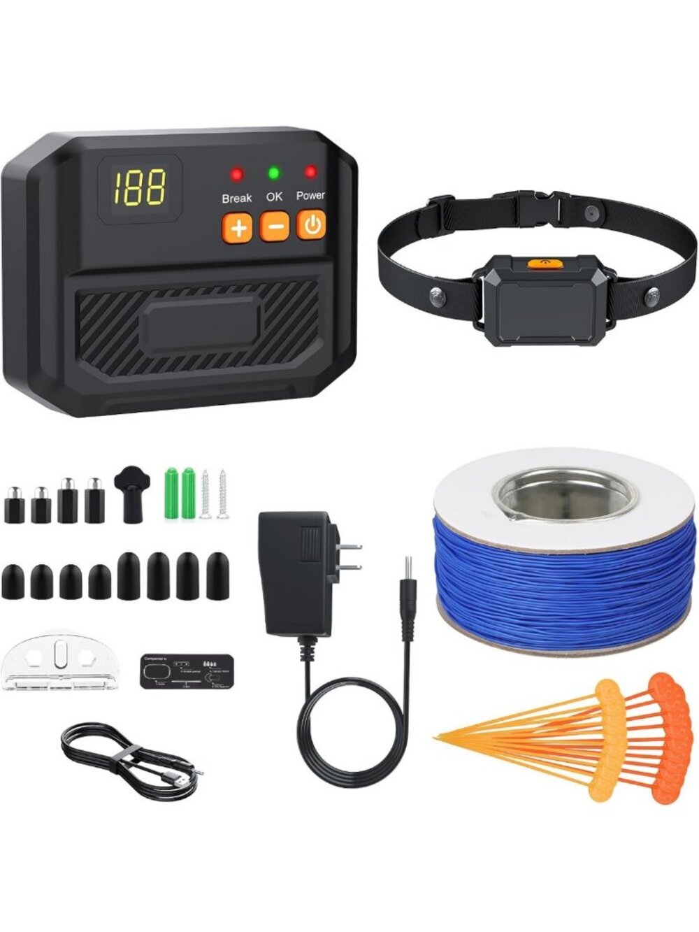 Electric Dog Fence System - Safe In-Ground Pet Containment with 1 Receiver